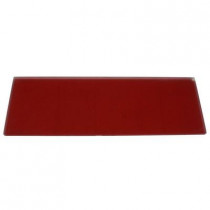 Splashback Tile Contempo 4 in. x 12 in. x 8 mm Lipstick Red Frosted Glass Floor and Wall Tile