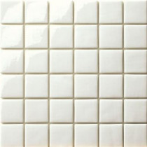 Elementz 12.5 in. x 12.5 in. Capri Bianco Glossy Glass Tile-DISCONTINUED