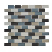 Jeffrey Court Shoreline Brick 12 in. x 12 in. x 8 mm Glass Mosaic Wall Tile