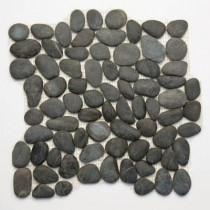 Solistone Anatolia Honed Black Sea 12 in. x 12 in. Stone Pebble Mosaic Floor and Wall Tile (10 sq. ft./Case)