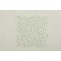 Splashback Tile Contempo Bright White Circles 12 in. x 12 in. x 8 mm Glass Floor and Wall Tile