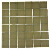Splashback Tile 12 in. x 12 in. Contempo Cream Polished Glass Tile-DISCONTINUED
