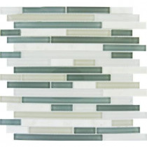 MS International Keystone Blend Interlocking 12 in. x 12 in. x 8 mm Glass Stone Mesh-Mounted Mosaic Tile