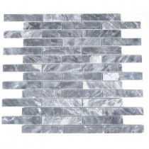 Splashback Tile Dark Bardiglio Big Brick 12 in. x 12 in. Marble Floor and Wall Tile-DISCONTINUED