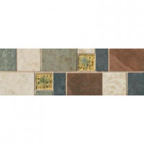Daltile Continental Slate 4 in. x 12 in. x 6 mm Porcelain Decorative Accent Mosaic Floor and Wall Tile