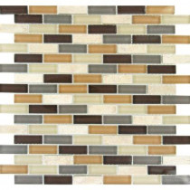 MS International Luxor Valley Brick 12 in. x 12 in. x 8 mm Glass Stone Mesh-Mounted Mosaic Tile