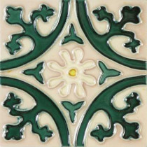 Solistone Hand Painted Ceramic Jardin Deco 6 in. x 6 in. x 6.35mm Ceramic Wall Tile (2.5 sq. ft./case)