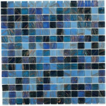 Splashback Tile Bahama Blue 13 in. x 13 in. x 4 mm Glass Mosaic Floor and Wall Tile