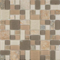 Epoch Architectural Surfaces No Ka 'Oi Lahaina-La420 Stone And Glass Blend Mesh Mounted Floor and Wall Tile - 3 in. x 3 in. Tile Sample