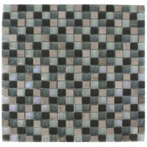 Splashback Tile Galaxy Blend Squares 12 in. x 12 in. x 8 mm Marble and Glass Mosaic Floor and Wall Tile