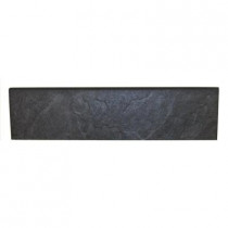 Daltile Continental Slate Asian Black 3 in. x 12 in. Porcelain Bullnose Floor and Wall Tile