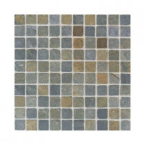 Daltile Indian Multicolor 12 in. x 12 in. x 9-1/2 mm Tumbled Slate Mosaic Floor and Wall Tile (5 sq. ft. / case)