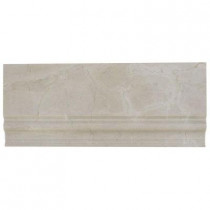Splashback Tile Crema Marfil Base Molding 4-3/4 in. x 12 in. x 3/4 Marble Accent and Trim