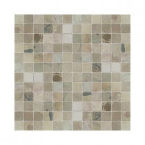 Daltile Travertine Copper 12 in. x 12 in. x 9-1/2 mm Tumbled Slate Sheet-Mounted Mosaic Tile (5 sq. ft. / case)