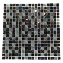 Splashback Tile Seattle Skyline Blend Squares 12 in. x 12 in. x 8 mm Marble And Glass Mosaic Floor and Wall Tile