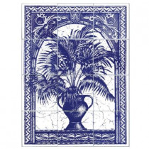 6 in. x 6 in. Palm Tree Blue Tiles (12-Pieces)-DISCONTINUED