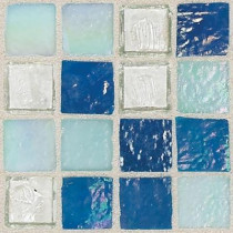 Daltile Egyptian Glass Blue Pearl Mix 12 in. x 12 in. x 6 mm Glass Face-Mounted Mosaic Wall Tile