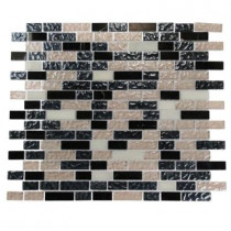 Splashback Tile 12 in. x 12 in. Roadway Marble And Glass Mosaic Floor and Wall Tile-DISCONTINUED