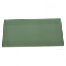 Splashback Tile Contempo Spa Green Polished 3 in. x 6 in. x 8 mm Glass Subway Tile