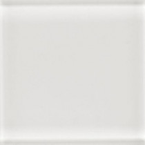 Daltile Glass reflections 4-1/4 in. x 4-1/4 in. White Ice Glass Wall Tile (4 sq. ft. / case)-DISCONTINUED
