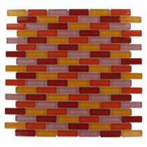 Splashback Tile Polished Brick Pattern 12 in. x 12 in. x 8 mm Glass Mosaic Floor and Wall Tile