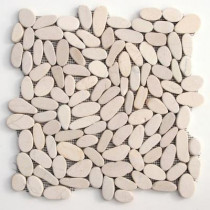 Solistone Kuala Raja White 12 in. x 12 in. x 12.7 mm Pebble Mosaic Floor and Wall Tile (10 sq.ft./case)