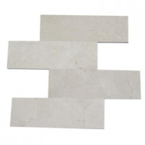 Splashback Tile Crema Marfil 4 in. x 12 in. Marble Floor and Wall Tile