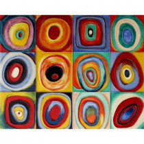 overstockArt Kandinsky (Color Study of Squares) 11 x 14 Wall Accent Tile-DISCONTINUED