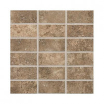 Daltile San Michele Moka Cross-Cut 12 in. x 12 in. x 8mm Porcelain Mosaic Floor/Wall Tile (8.71 sq. ft / case)-DISCONTINUED