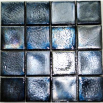 Studio E Edgewater Black Sand Glass Mosaic & Wall Tile - 5 in. x 5 in. Tile Sample-DISCONTINUED