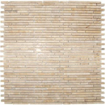 MS International Crema Ivy Bamboo 12 in. x 12 in. x 10 mm Honed Marble Mesh-Mounted Mosaic Tile
