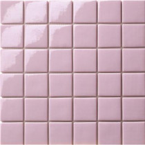 Elementz 12.5 in. x 12.5 in. Capri Rosa Glossy Glass Tile-DISCONTINUED