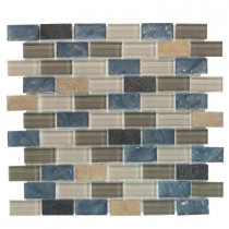 Jeffrey Court Heritage Ocean Brick 11.75 in. x 13.375 in. x 8 mm Glass and Quartz Mosaic Wall Tile
