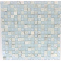Splashback Tile Mist Trail Blend 12 in. x 12 in. x 8 mm Marble and Glass Mosaic Floor and Wall Tile