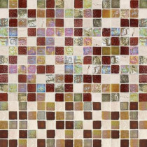 Jeffrey Court Harvest Noce 12 in. x 12 in. x 6 mm Glass Travertine Mosaic Wall Tile