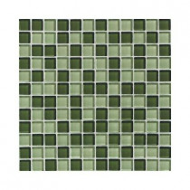 Daltile Glass Reflections Rain Forest 12 in. x 12 in. x 8mm Glass Mesh-Mounted Mosaic Wall Tile (10 sq. ft. / case)-DISCONTINUED