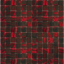 Epoch Architectural Surfaces Metalz Manganese-1014 Mosiac Recycled Glass Mesh Mounted Floor and Wall Tile -3 in. x 3 in. Tile Sample