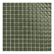 Daltile Maracas Green Leaf 12 in. x 12 in. 8mm Glass Mesh-Mounted Mosaic Wall Tile (10 sq. ft. / case)-DISCONTINUED
