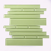 Solistone Piano Glass Tempo 10-1/2 in. x 9-1/2 in. x 7.93 mm Green Glass Mesh-Mounted Mosaic Wall Tile (6.9 sq.ft./case)