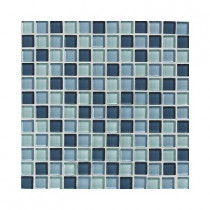 Daltile Glass Reflections Winter Blue 12 in. x 12 in. x 8mm Glass Mesh-Mounted Mosaic Wall Tile (10 sq. ft. / case)-DISCONTINUED