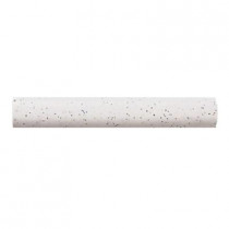 Daltile Semi-Gloss Pepper White 3/4 in. x 6 in. Ceramic Quarter Round Trim Wall Tile