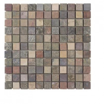 Jeffrey Court Tumbled Mixed Slate 12 in. x 12 x 8 mm Mosaic Floor Wall Tile