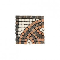 Daltile Travertine Rojo Marfil Emperador 4 in. x 4 in. x 9-1/2 mm Tumbled Slate Serpentine Corner Mosaic Wall Tile