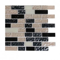 Splashback Tile Tapestry Roadway 1/2 in. x 2 in. Marble And Glass Tiles - 6 in. x 6 in. Tile Sample-DISCONTINUED