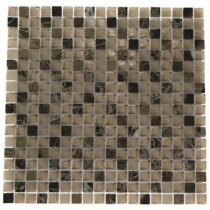 Splashback Tile Namib Desert Blend Squares 12 in. x 12 in. x 8 mm Marble And Glass Mosaic Floor and Wall Tile