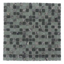 Splashback Tile Paris Rain Blend Squares 12 in. x 12 in. x 8 mm Glass Floor and Wall Tile