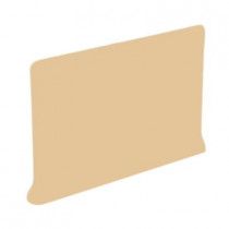 U.S. Ceramic Tile Color Collection Bright Camel 4-1/4 in. x 6 in. Ceramic Right Cove Base Corner Wall Tile-DISCONTINUED