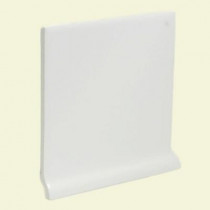 U.S. Ceramic Tile Color Collection Bright White Ice 4-1/4 in. x 4-1/4 in. Ceramic Stackable Left Cove Base Wall Tile-DISCONTINUED