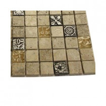 Splashback Tile Tapestry Hydraneum Mixed Material with Silver Deco Floor and Wall Tile Sample