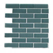 Splashback Tile Contempo Turquoise 1/2 in. x 2 in. Brick Pattern Tile Sample